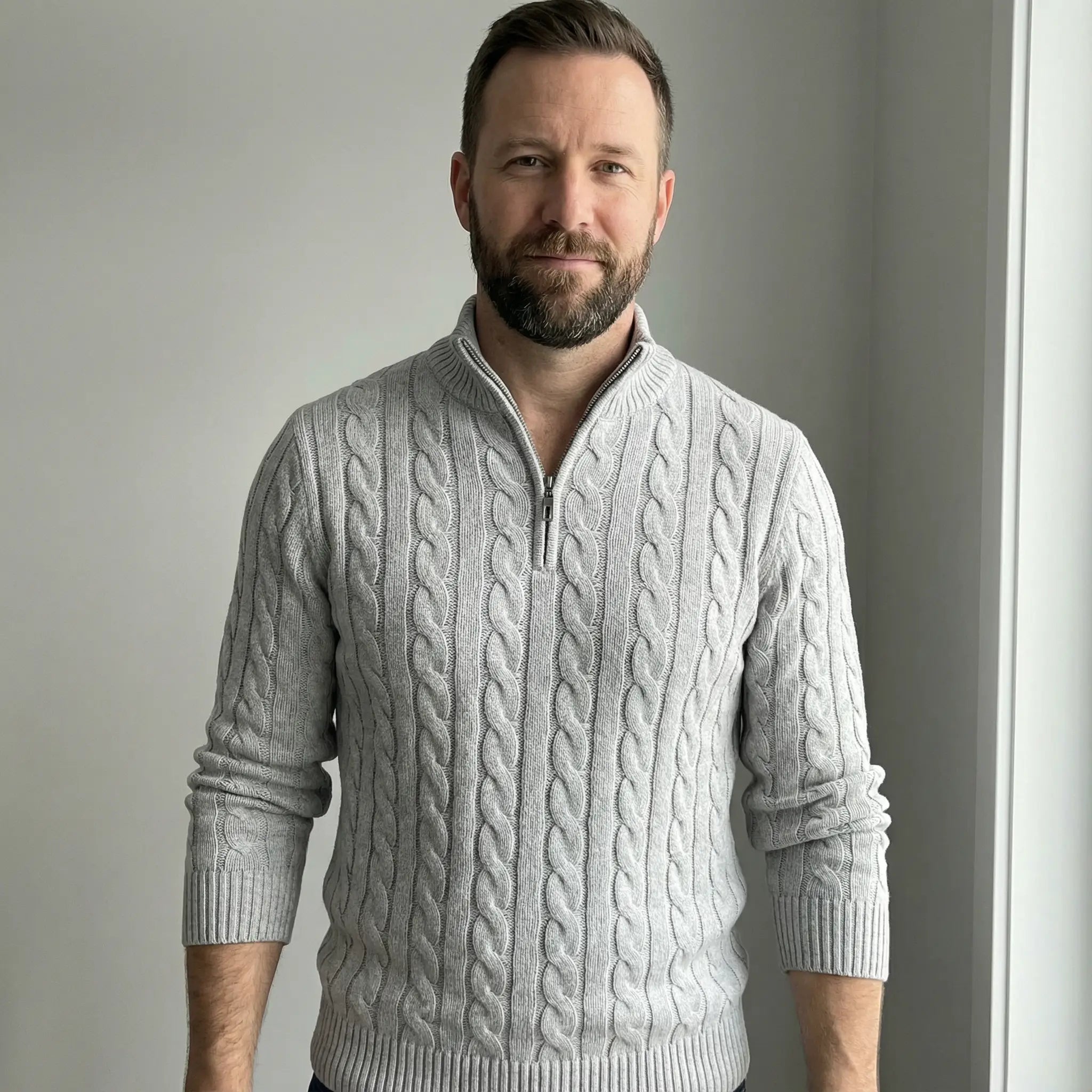 Leo | Men’s Half - Zip Cotton Sweater - Rob Stevenson
