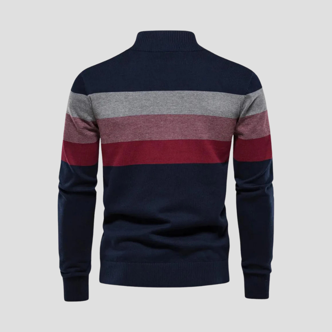 Maxwell | Striped Quarter Zip Jumper