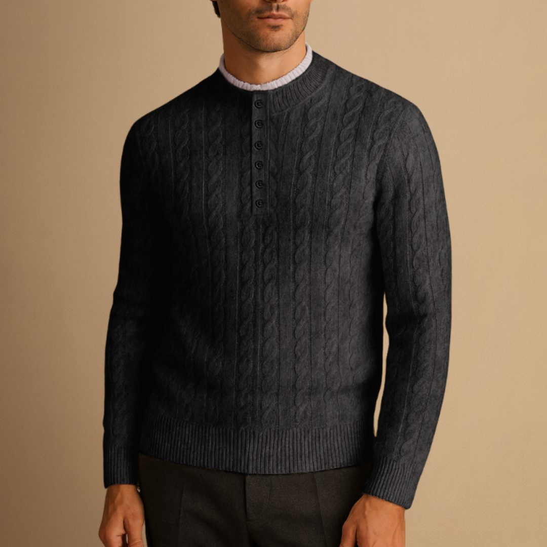 Theodore | Cable Knit Button Sweater