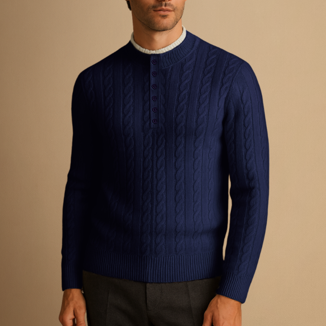 Theodore | Cable Knit Button Sweater