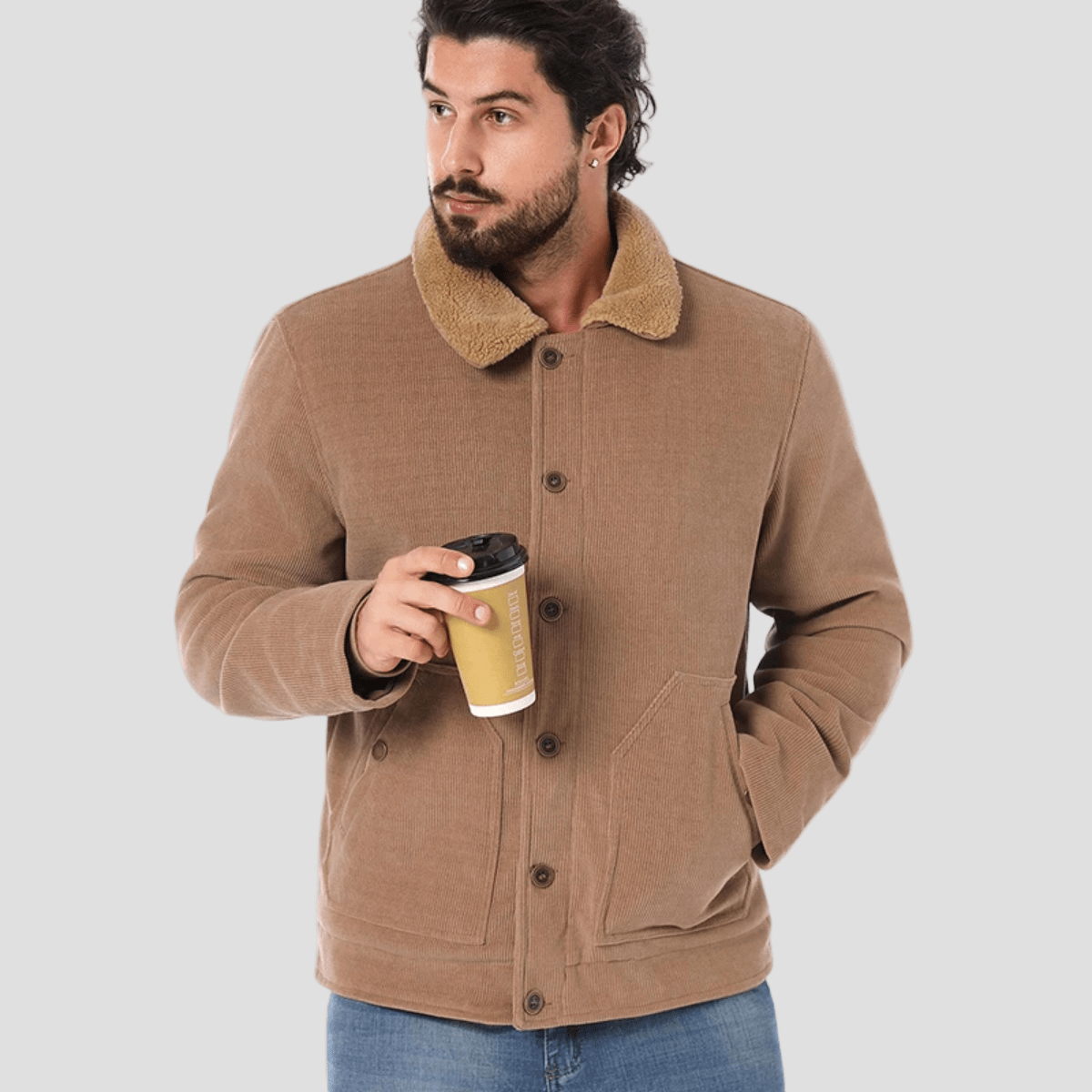 Aventino | Corduroy Sherpa Button Up Winter Jacket - Rob Stevenson