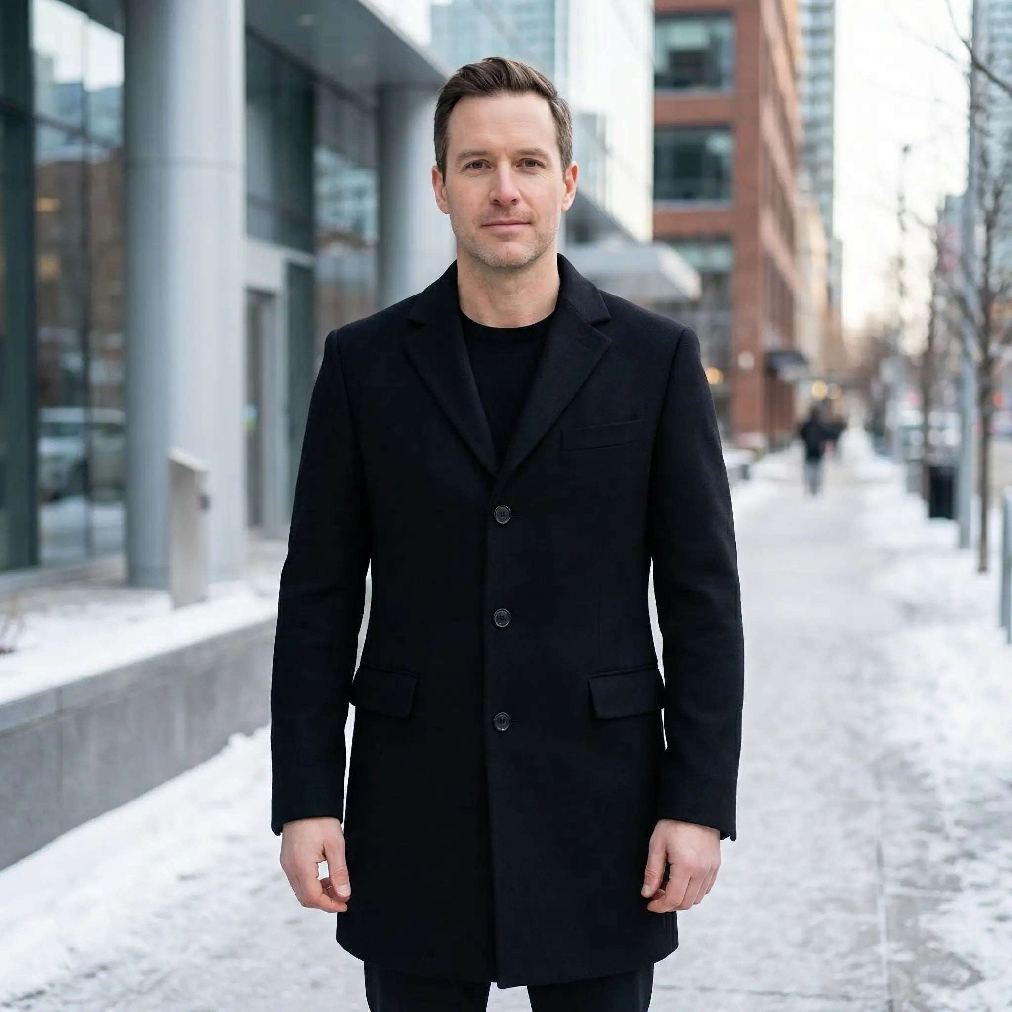James | Men's Tailored Wool Coat - Rob Stevenson