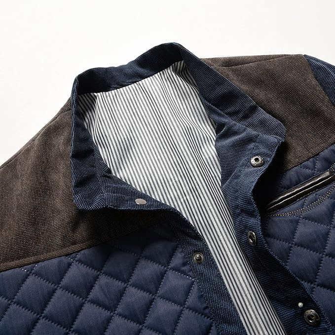 Logan | Men's Quilted Suede - Trim Winter Jacket - Rob Stevenson