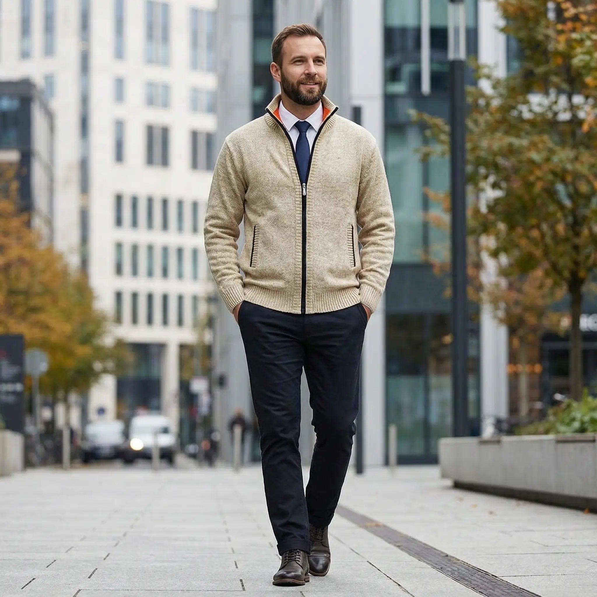 Owen | Solid Stand Collar Knit Cardigan - Rob Stevenson