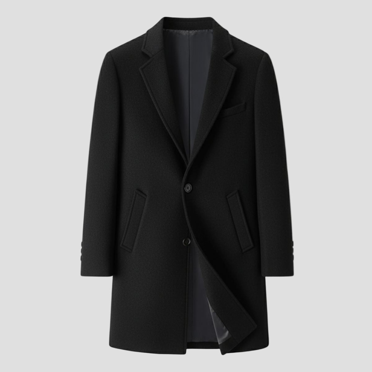 Beaumont | Wool Business Casual Long Coat for Men - Rob Stevenson