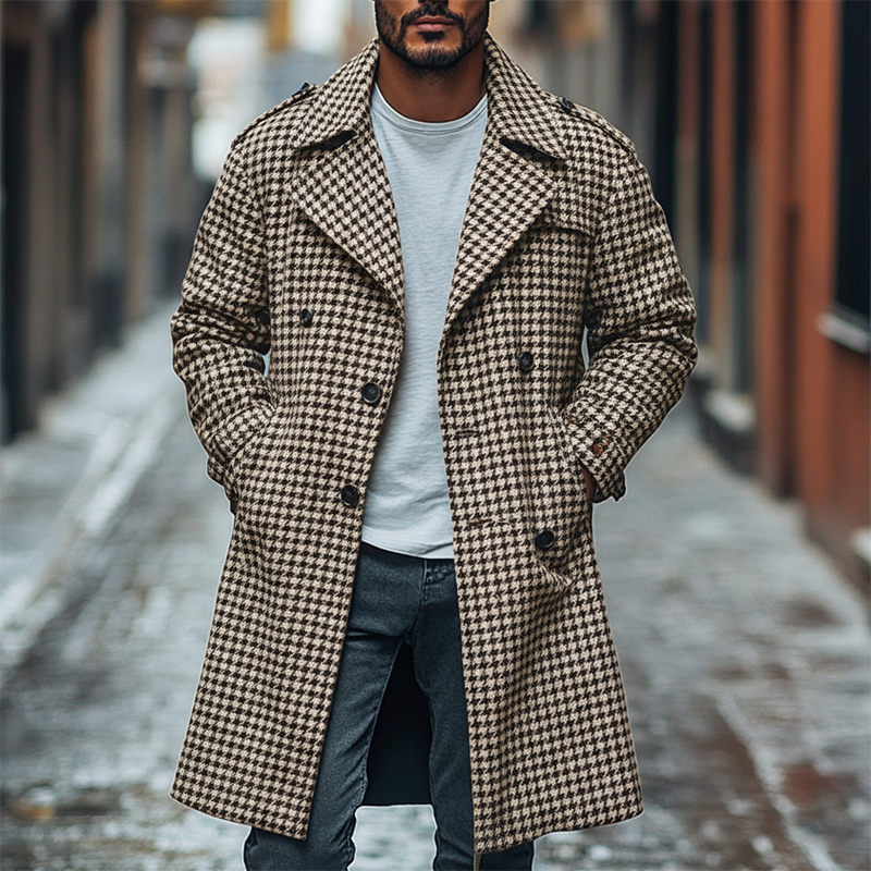 Dylan | Houndstooth Trench Coat