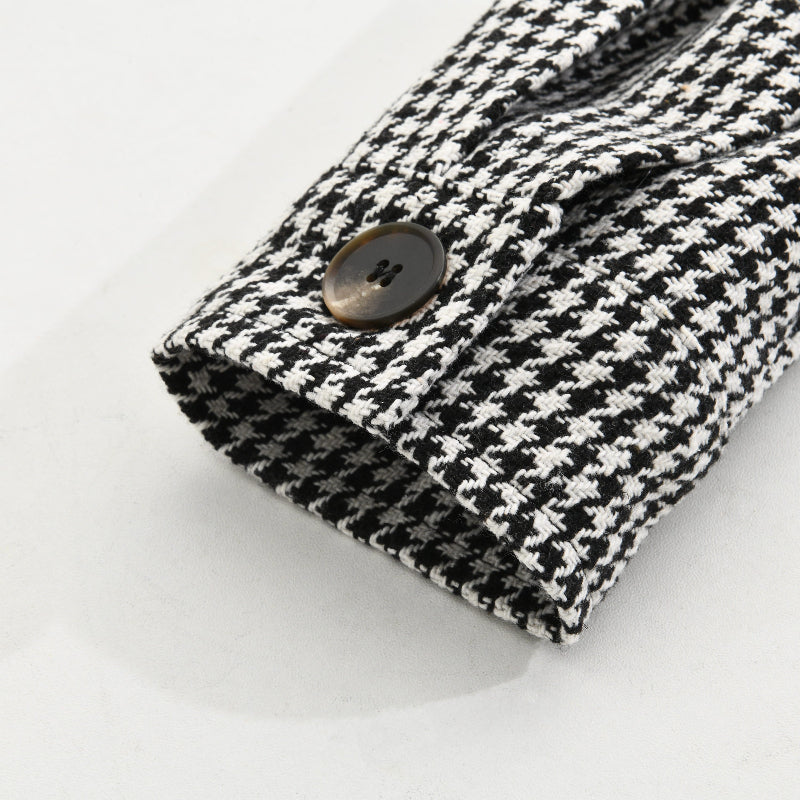 Sawyer | Vintage Houndstooth Lapel Single-Breasted Shirt Jacket