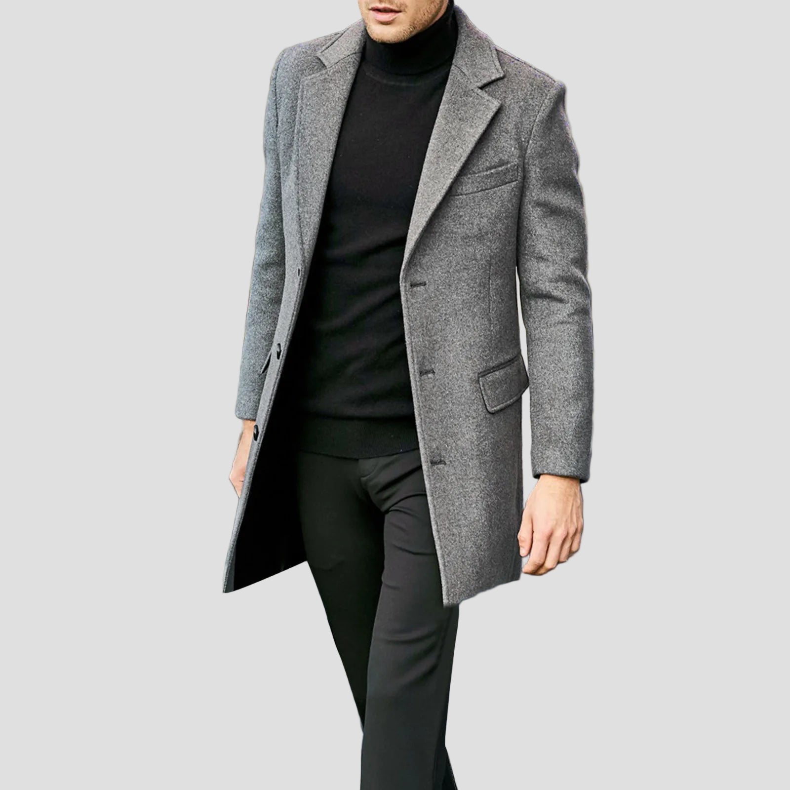 Thomas | Men's Single-Breasted Notch Lapel Coat