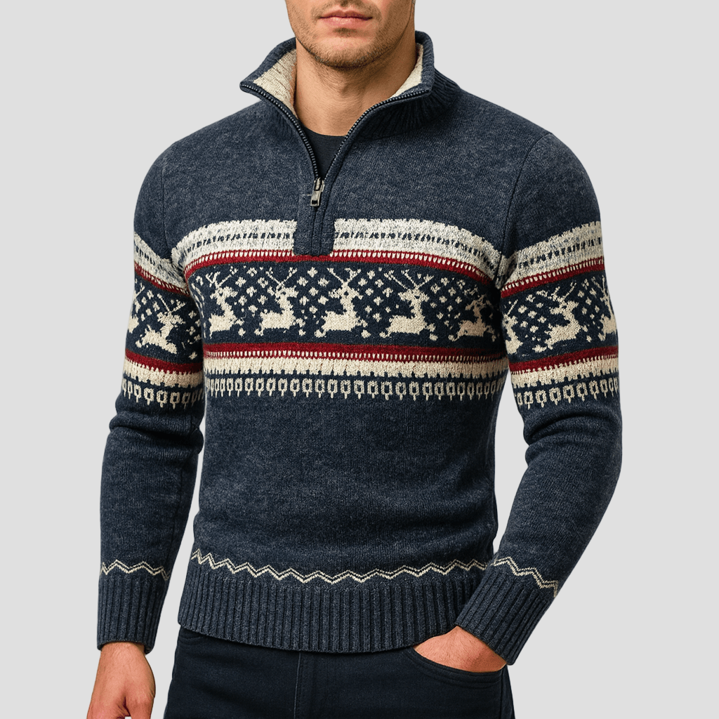 Bryson | Fair Isle Half-Zip Sweater