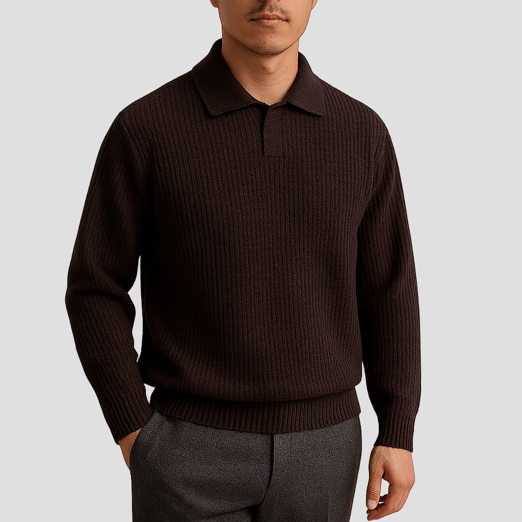 Easton | Waffle Knit Polo Sweater