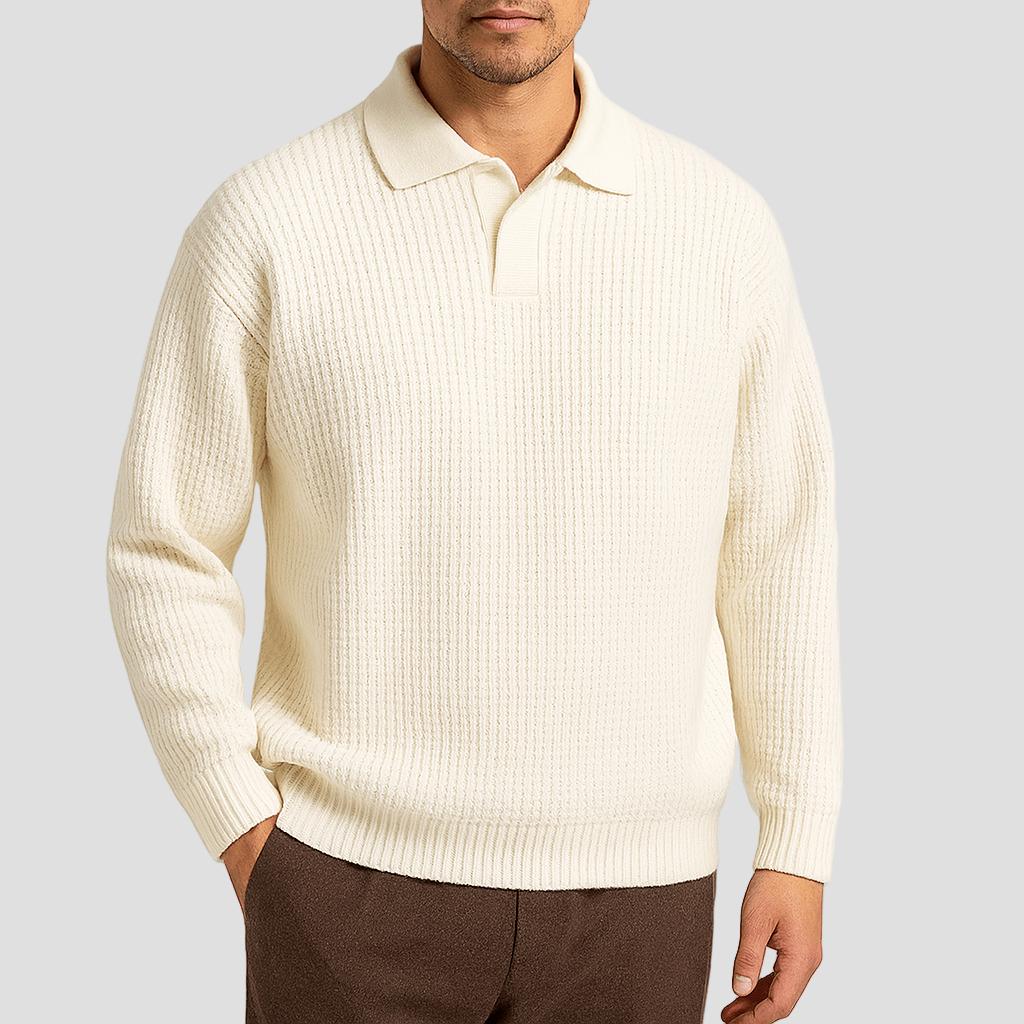 Easton | Waffle Knit Polo Sweater