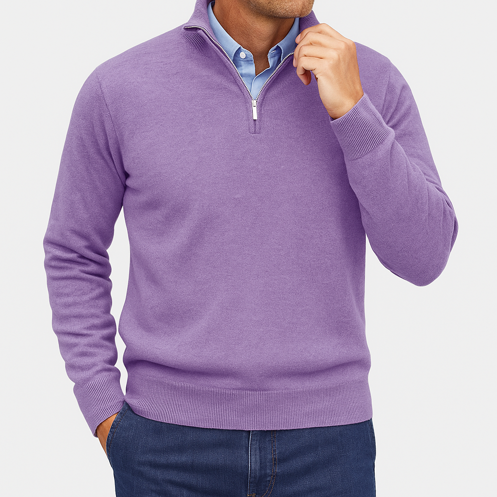Emmett | Zip Collar Cozy Knit Sweater