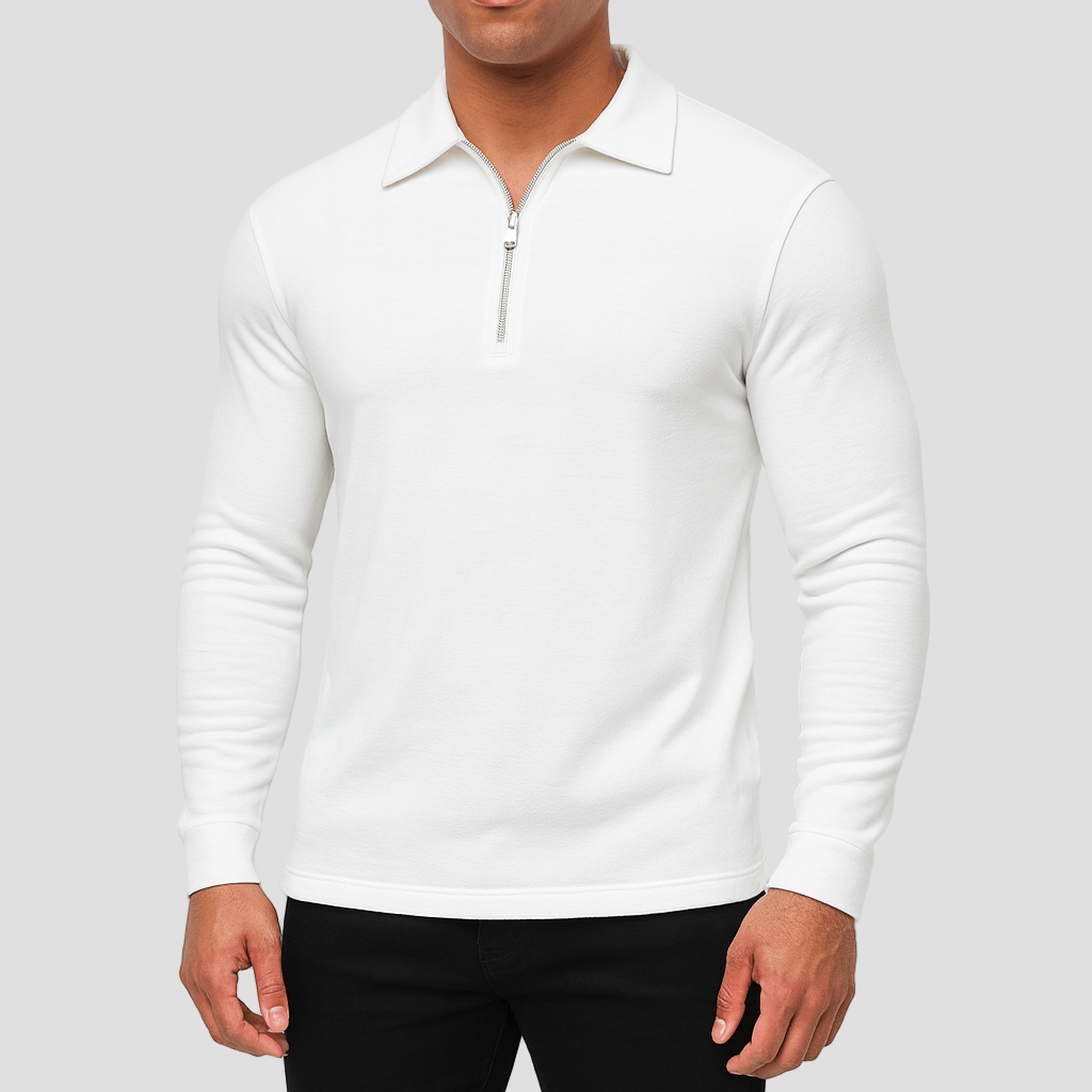Nathan | Zippered Polo Knit Sweater