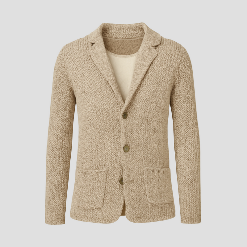 Damian | Retro Lapel Pocket Knit Cardigan
