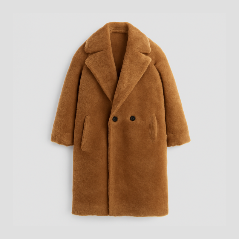 Nolan | Warm Solid Color Teddy Plush Long Coat
