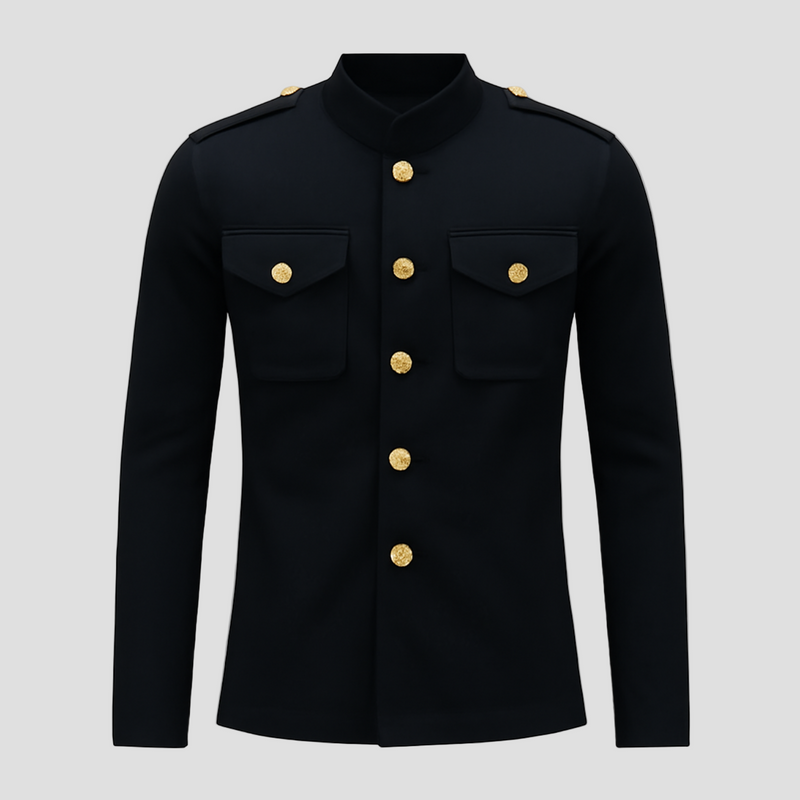 Colton | Vintage Casual Solid Stand Collar Button Jacket