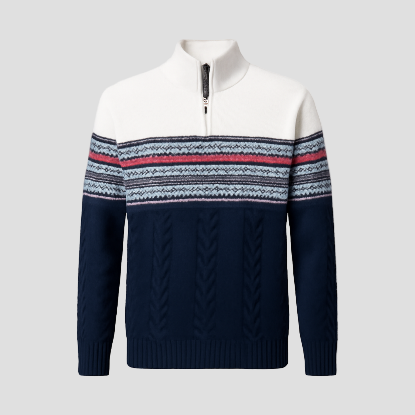 Jordan | Striped Quarter-Zip Sweater