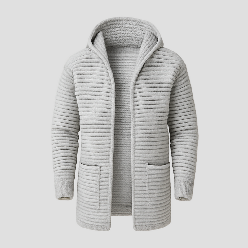 Harrison | Mid-Length Stand Collar Knit Cardigan