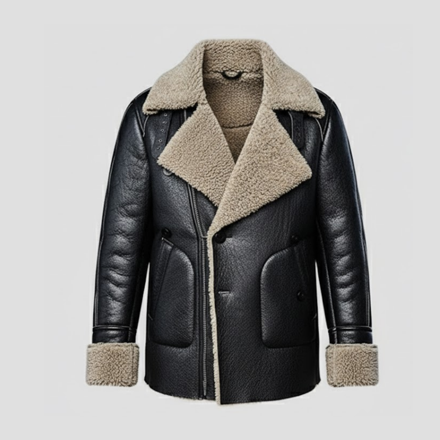 Noah | Textured Leather Short Coat