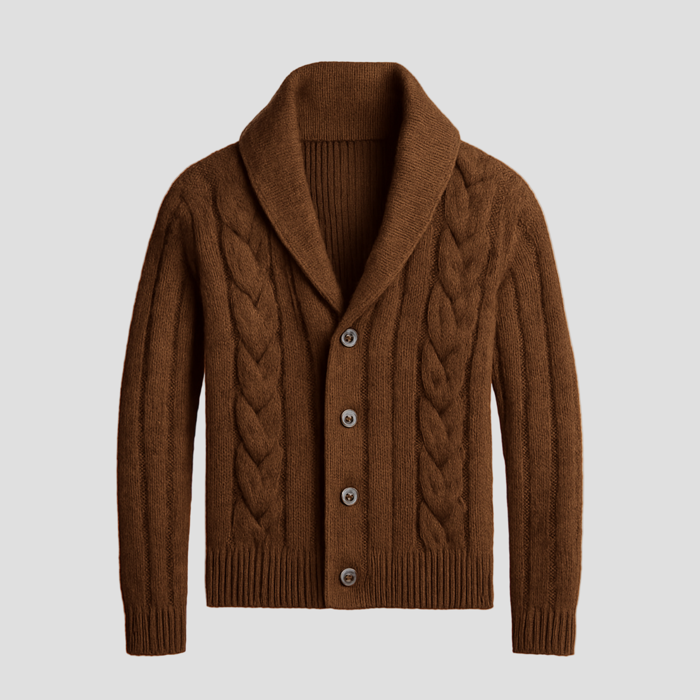 Carson | Cable Knit Shawl Cardigan Sweater