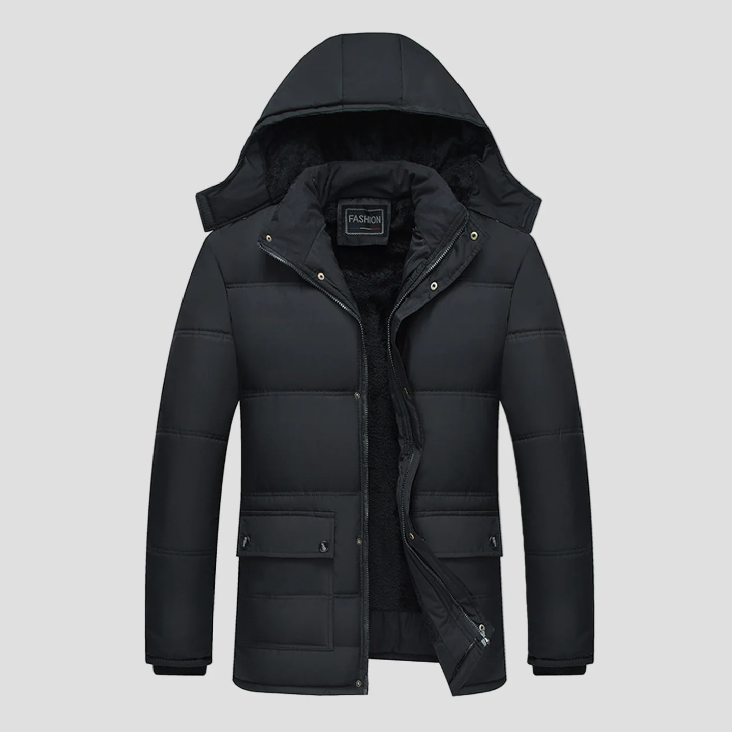 Caleb | Classic Black Padded Parka Jacket