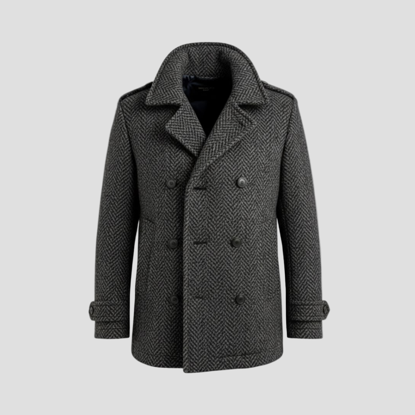 James | Herringbone Wool Coat