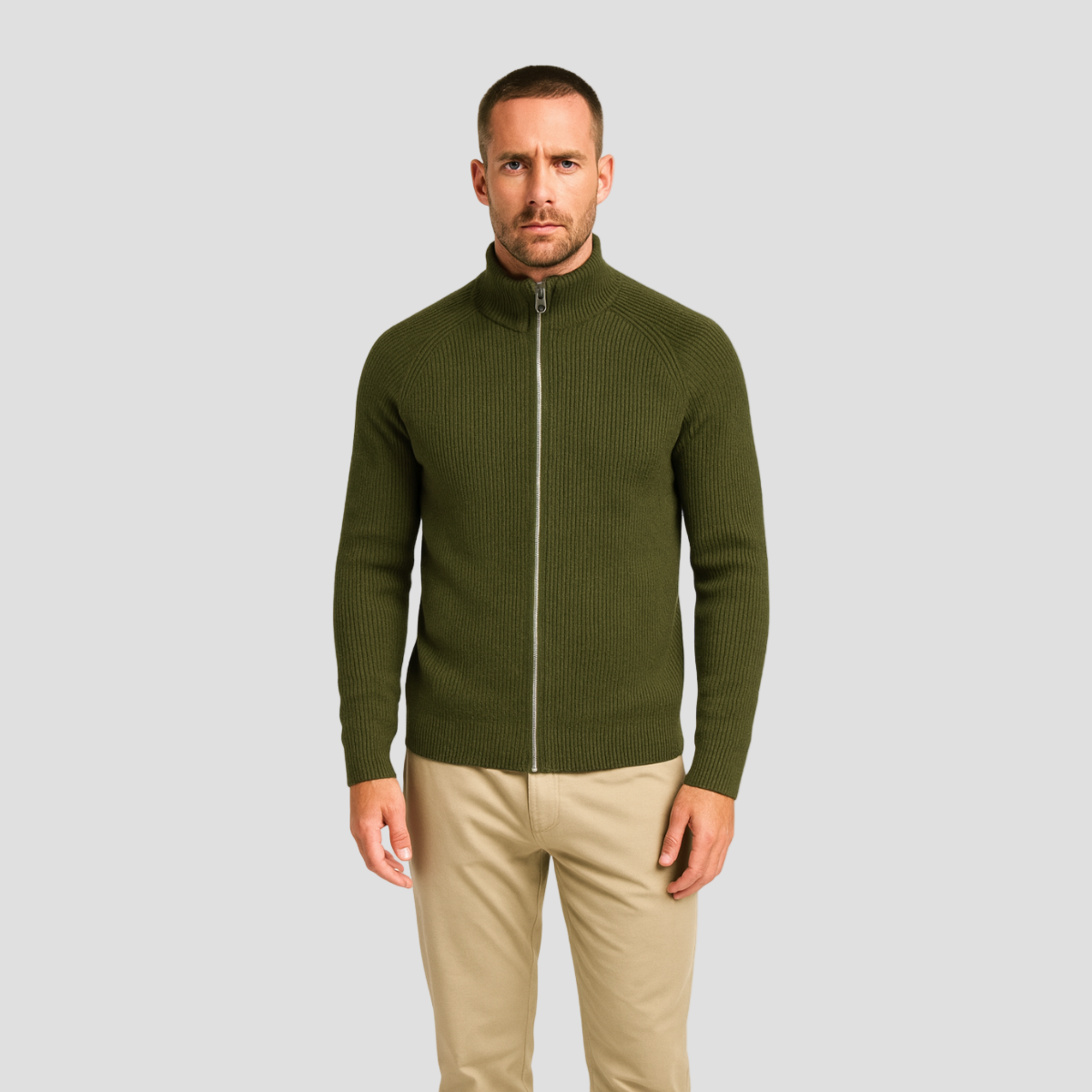 Jacob | Merino Wool Zip Cardigan