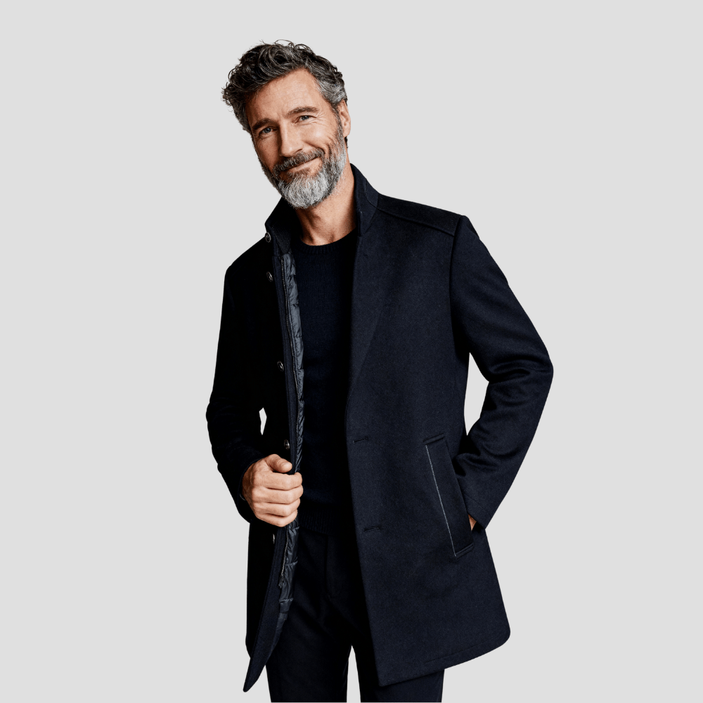 Charles | Men's Quilted Stand Collar Coat - Rob Stevenson