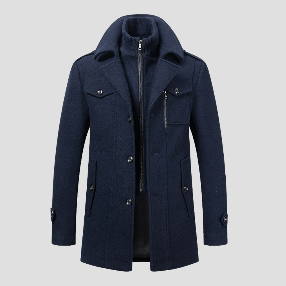 Rhett | Retro Double Collar Woolen Coat - Rob Stevenson