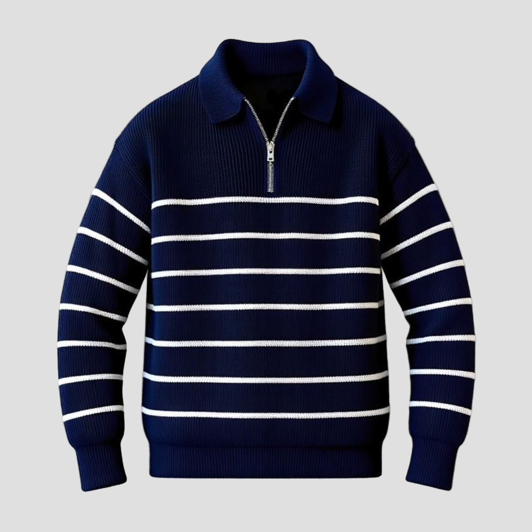 Aaron | Striped Cotton Knit Sweater for Men