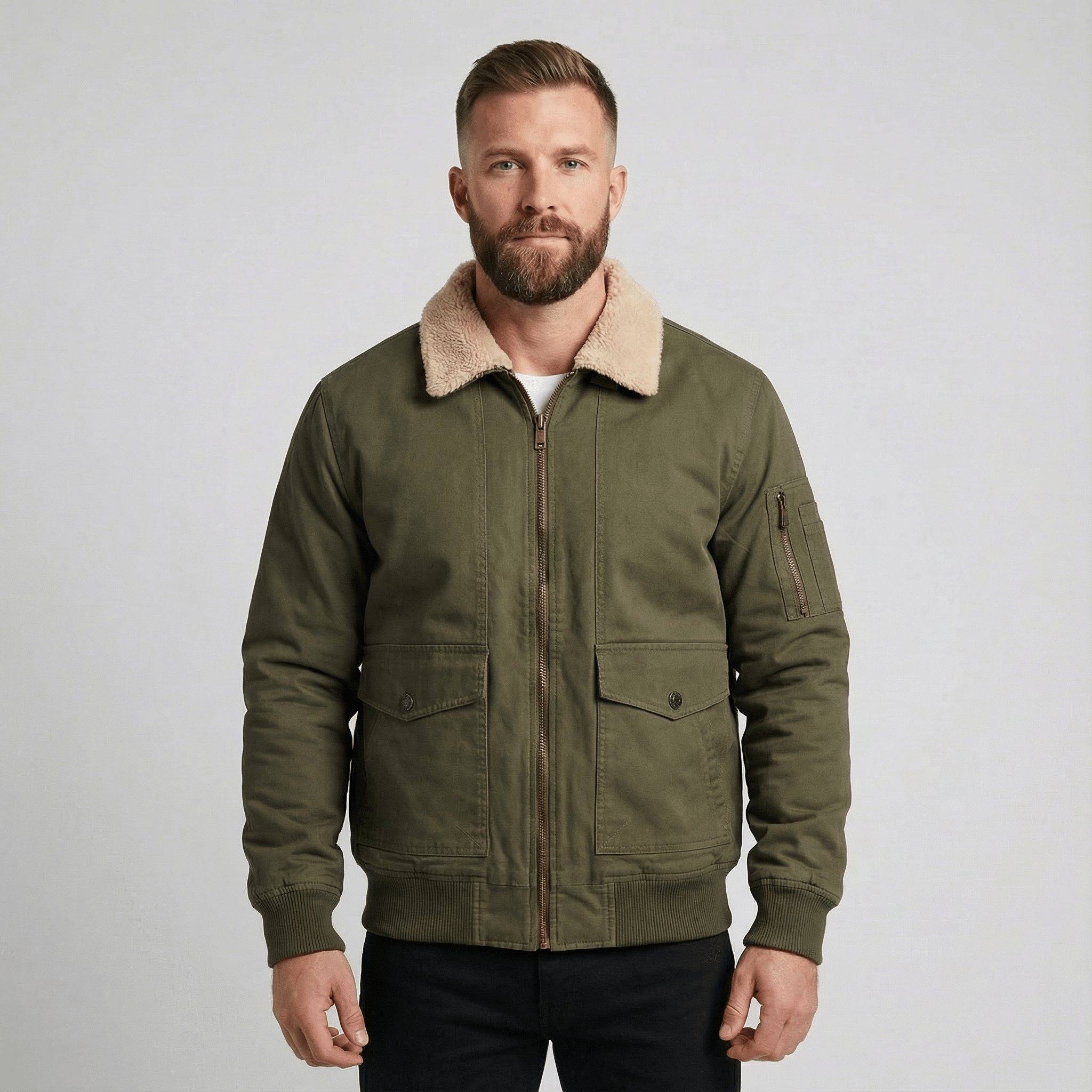 Langley | Fleece Lined Bomber Jacket for Men - Rob Stevenson