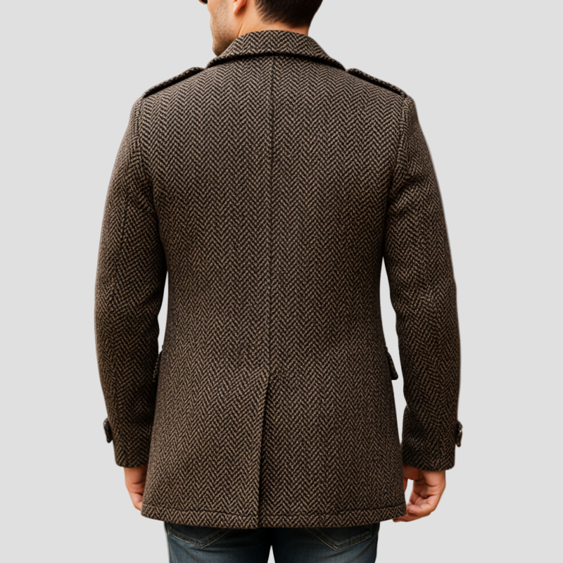 Caleb | Dark Brown Wool Coat