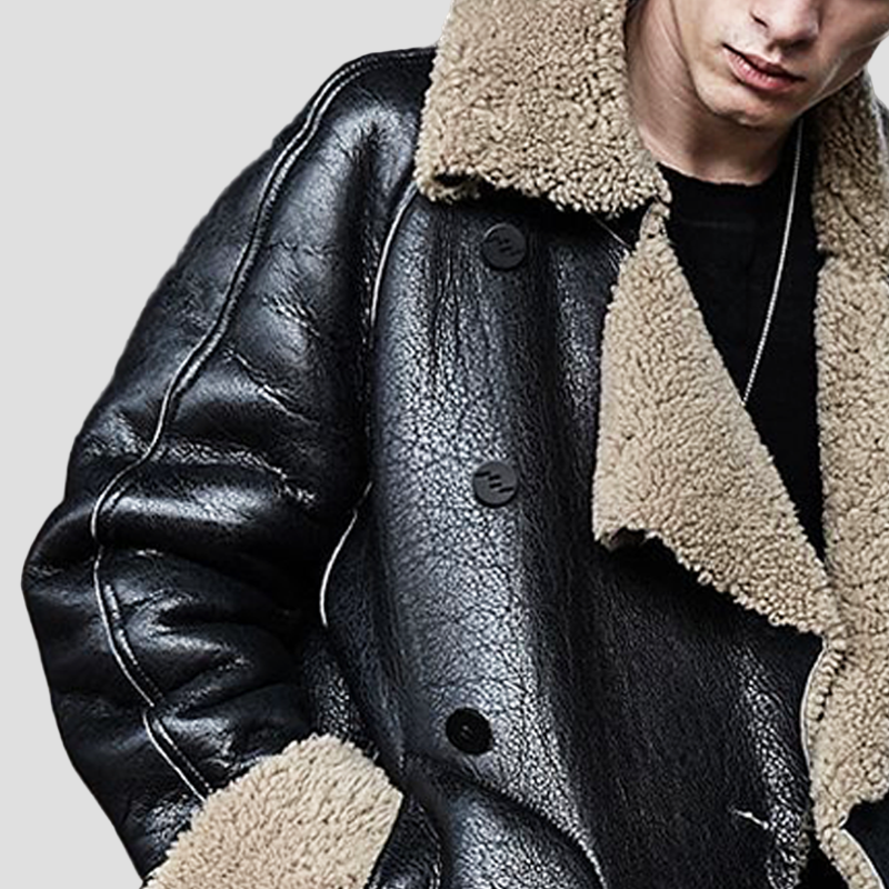 Noah | Textured Leather Short Coat