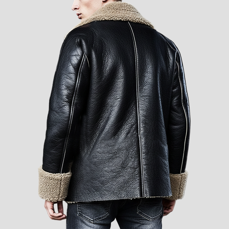 Noah | Textured Leather Short Coat