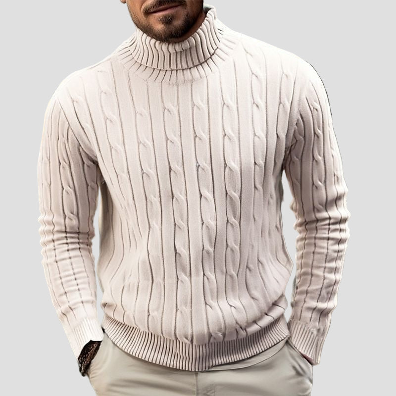 Brian | Cable Knit Turtleneck Sweater