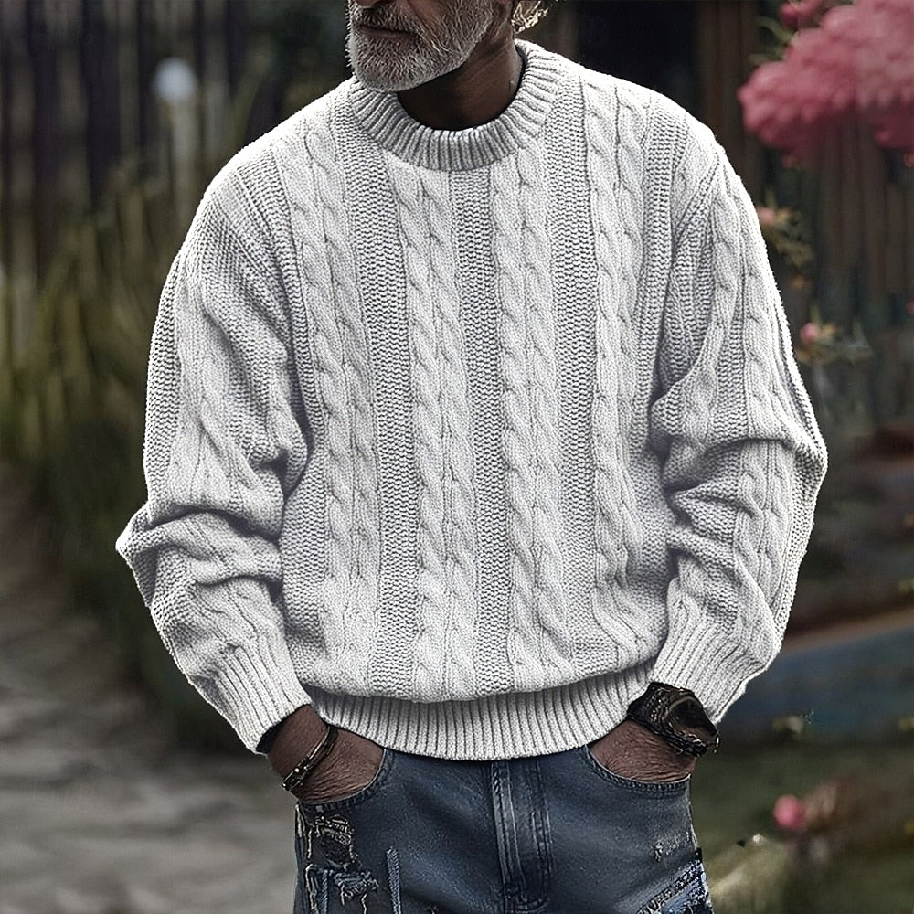 Landon | Men’s Ribbed Knit Crewneck Sweater - Rob Stevenson