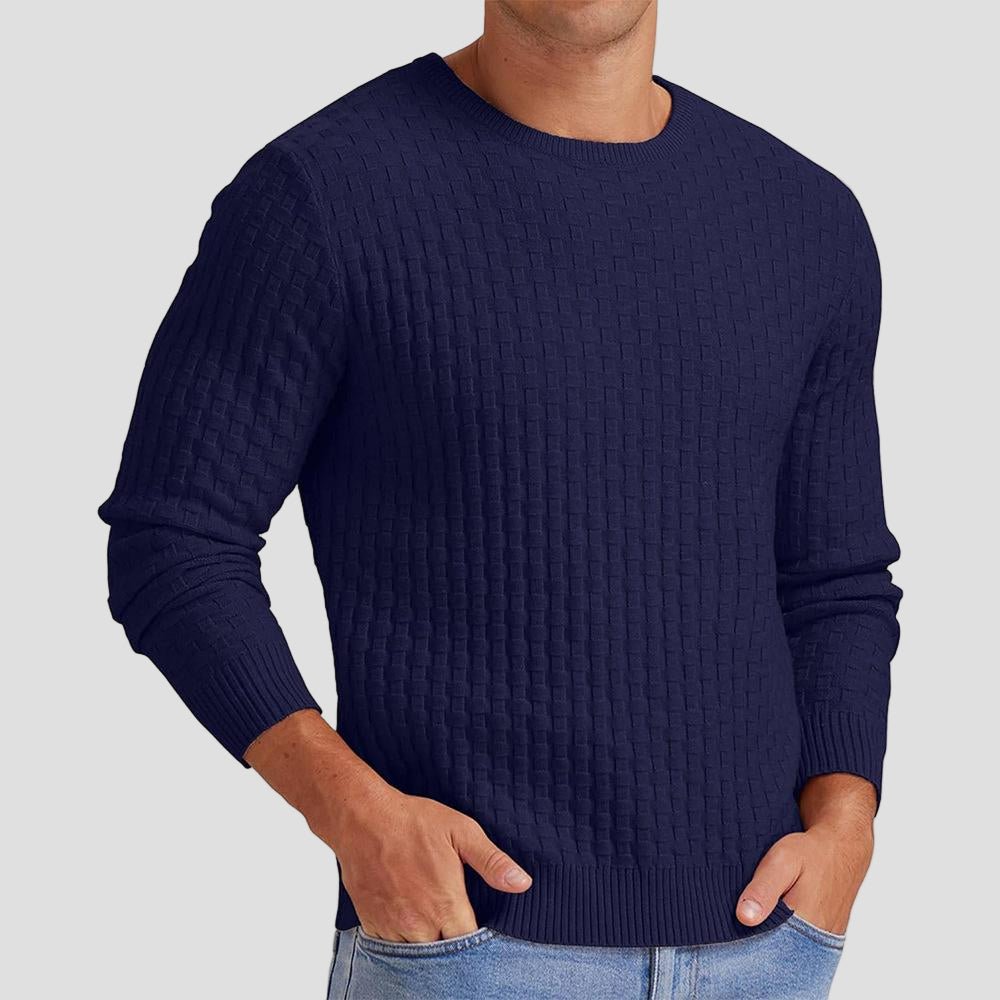 Mason | Waffle Knit Solid Color Crewneck Sweater - Rob Stevenson