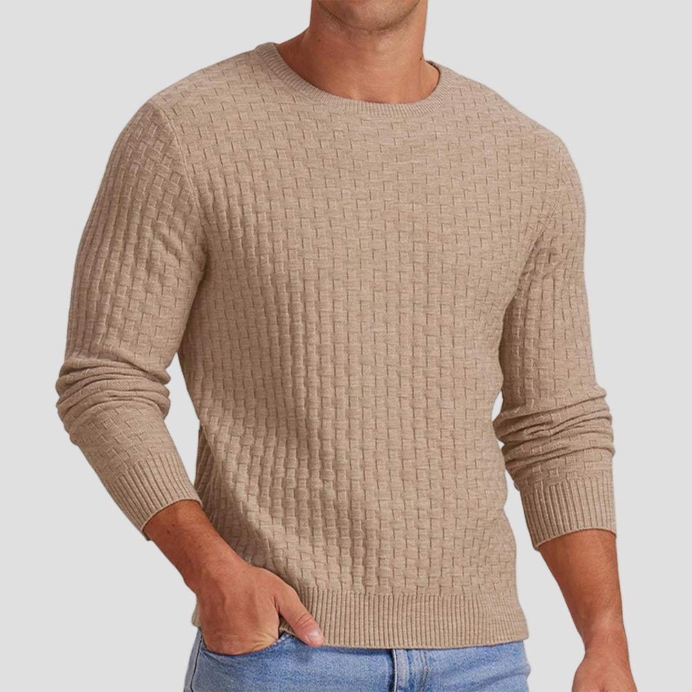 Mason | Waffle Knit Solid Color Crewneck Sweater - Rob Stevenson