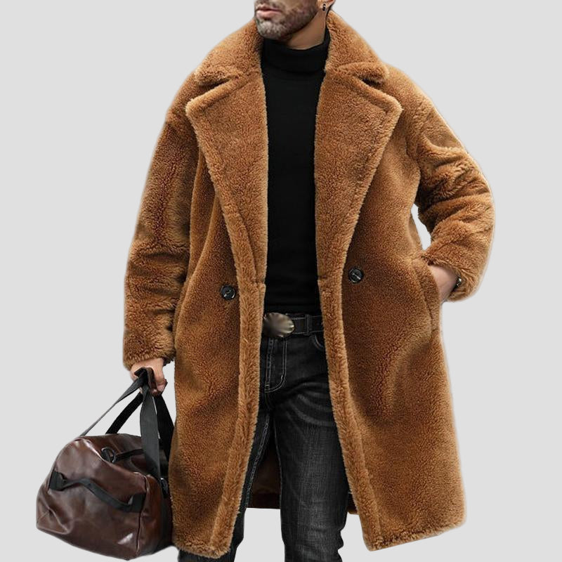 Nolan | Warm Solid Color Teddy Plush Long Coat