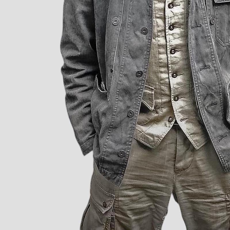 Rhett | Vintage Solid Multi-Pocket Denim Jacket