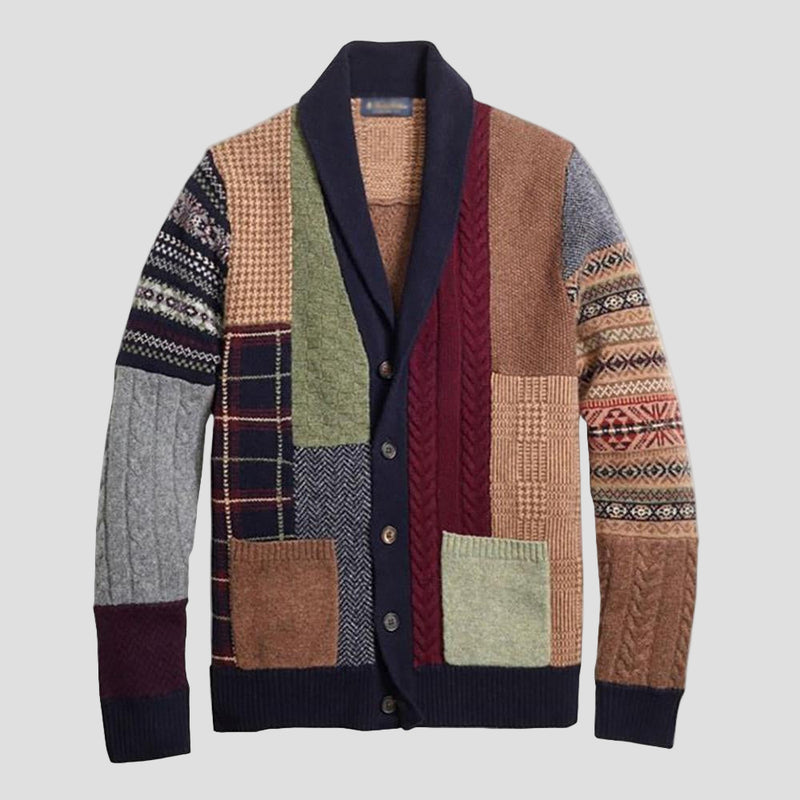 Leonardo | Colorblock Vintage Knit Cardigan