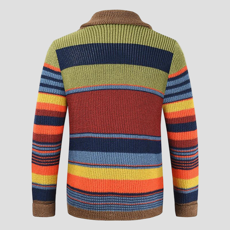 Nathan | Colorblock Sweater Knit Cardigan