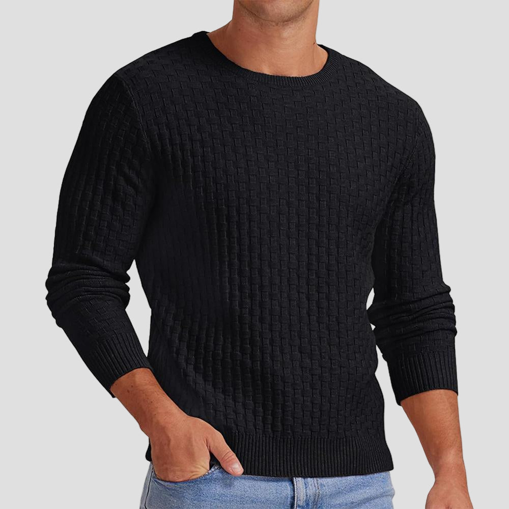 Mason | Waffle Knit Solid Color Crewneck Sweater - Rob Stevenson