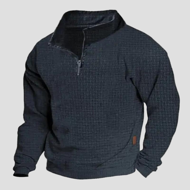 Mathis | Outdoor Cotton Blend Waffle Stand Collar Zipper Sweatshirt