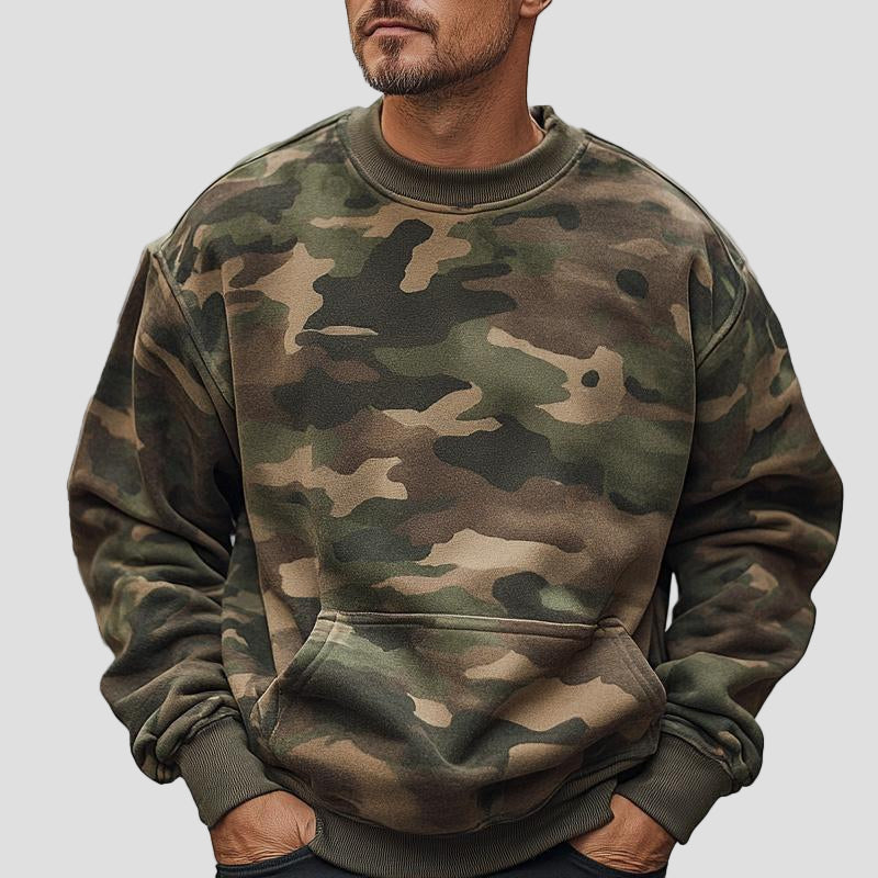 Declan | Camouflage Print Crew Neck Sweatshirt