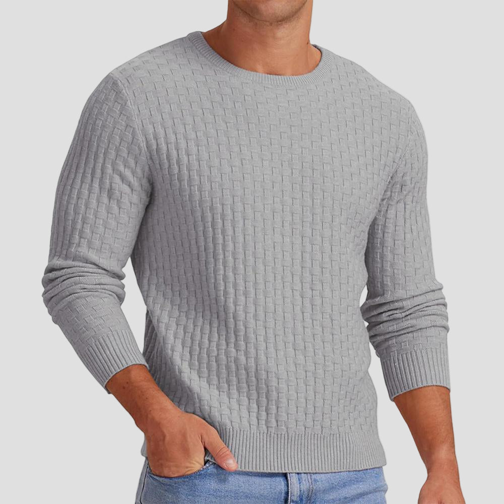 Mason | Waffle Knit Solid Color Crewneck Sweater - Rob Stevenson
