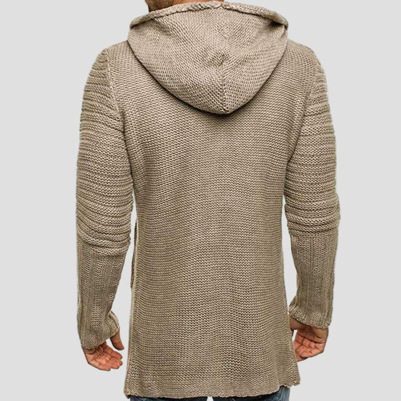 Elijah | Hooded Single-Breasted Knit Cardigan