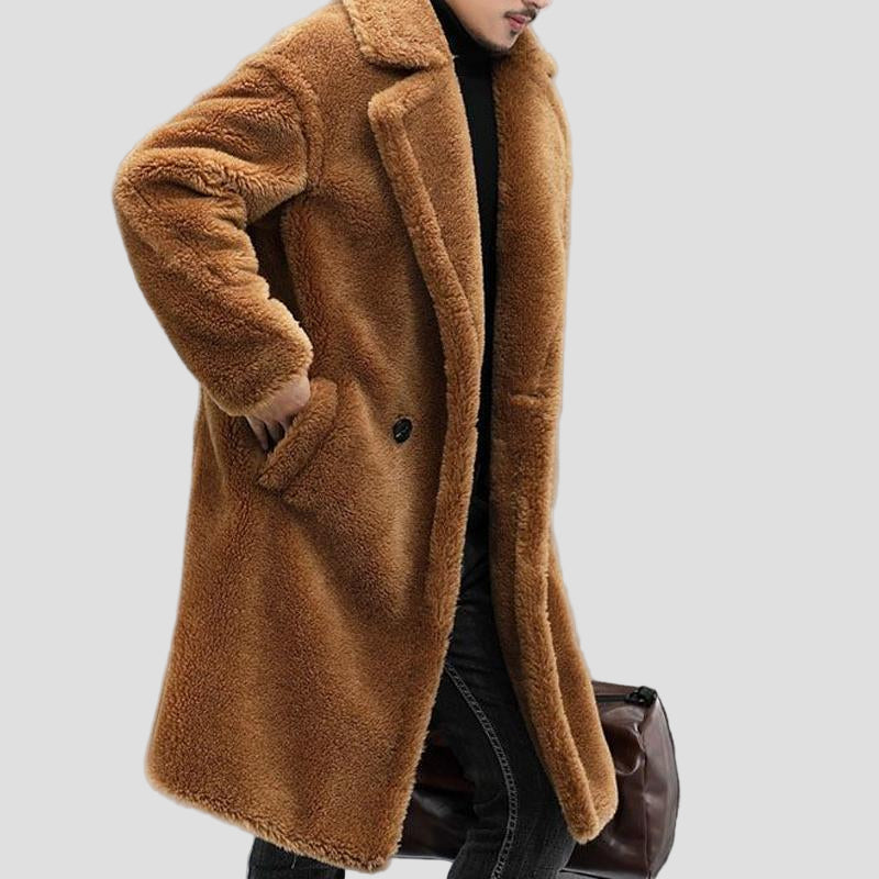 Nolan | Warm Solid Color Teddy Plush Long Coat