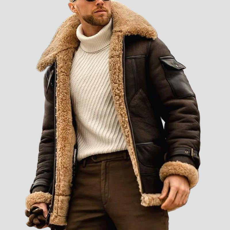 Liam | Vintage Winter Lambswool Warm Lapel Thick Coat