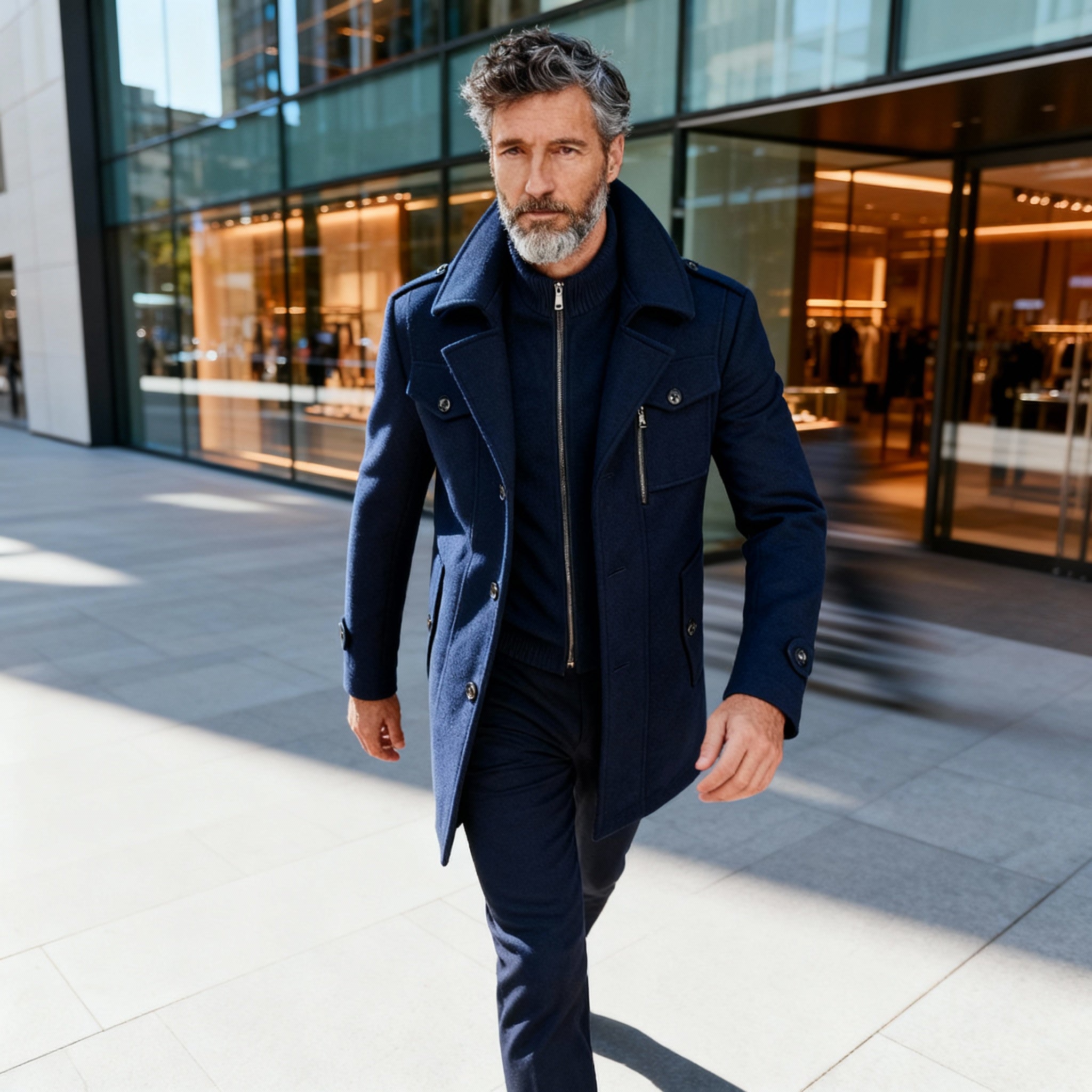 Rhett | Retro Double Collar Woolen Coat - Rob Stevenson